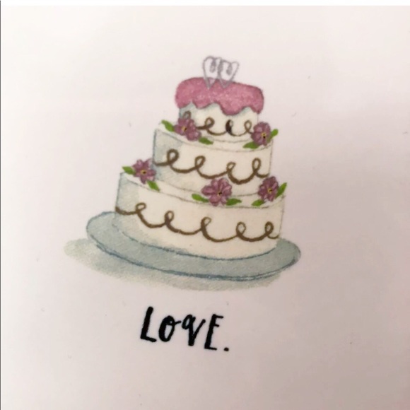 Rae Dunn Oval Love Wedding Bridal Cake Dish Gift - Picture 5 of 5